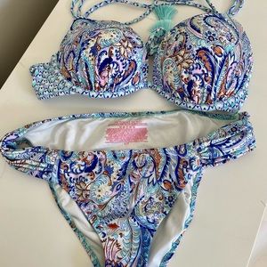 COPY - Victoria Secret Blue Paisley Bikini.